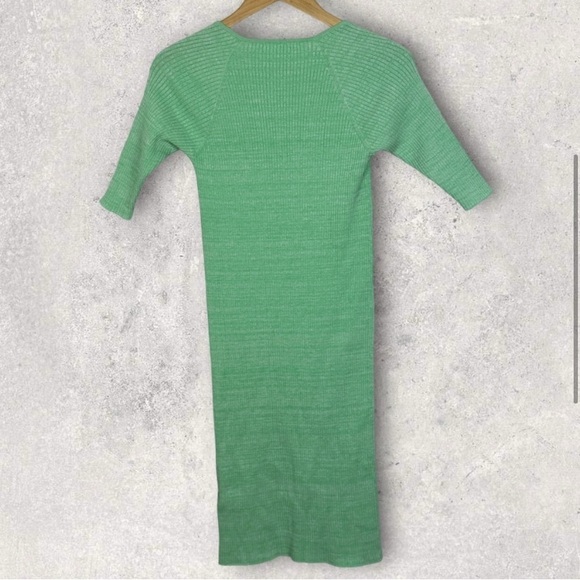 Green Ribbed Mini Dress - Picture 4 of 14